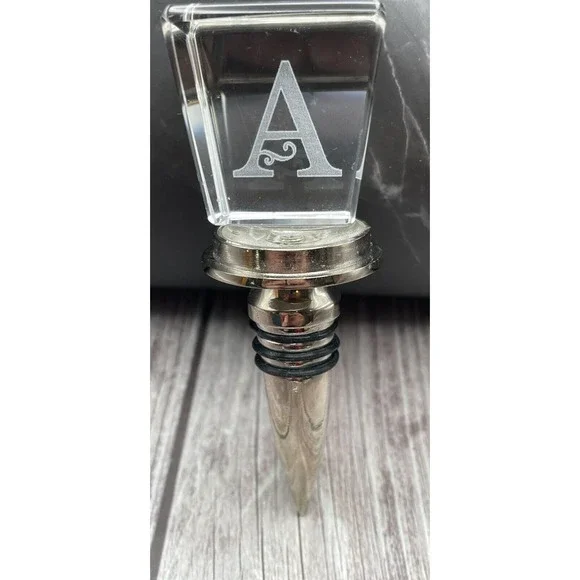 Glass Wine Stopper with‎ Monogram Initial (A ) 4.5