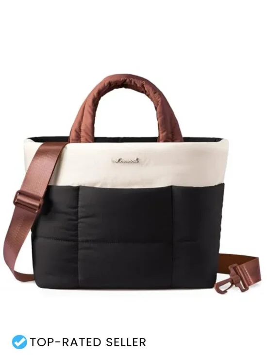 Puffer Tote Bag Crossbody Shoulder Satchel Lightweight Quilted Handbag Mini