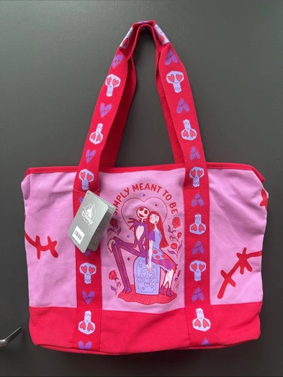 Disney the Nightmare Before Christmas Jack Skellington and Sallie Valentine Tote