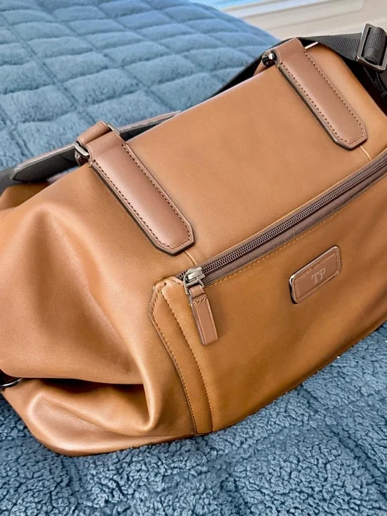 Tumi Brown Leather Duffel - Medium Weekender