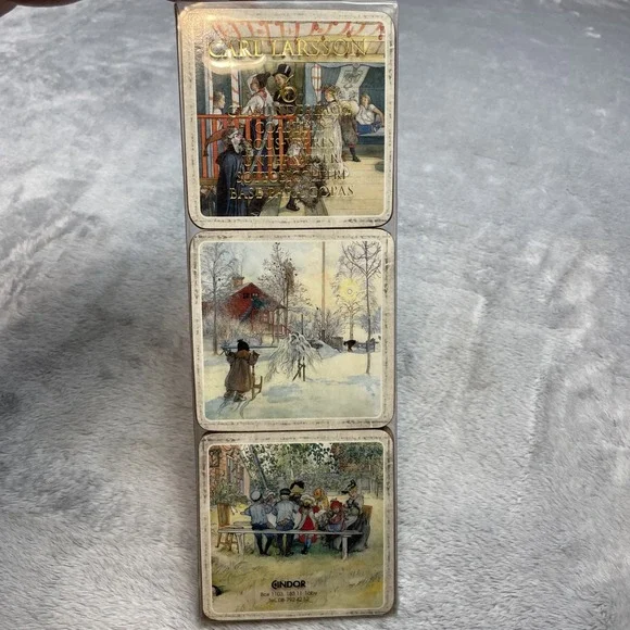 NIP Carl‎ Larsson Glasunderlägg Coasters Set of 6 Nature Scenes Scandinavian