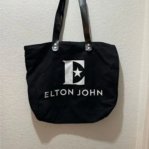 Elton John Black Tote Bag