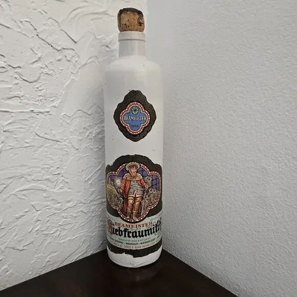 Vtg 1966 Beameister Liebfraumilch Stoneware Wine Bottle Decorative Decanter