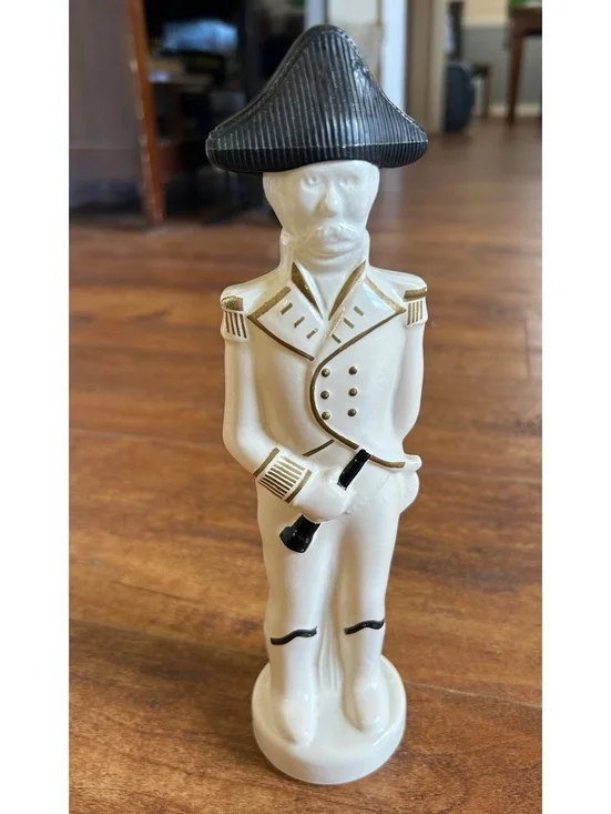 Vintage Ceramic Soldier Decanter with Removable Hat Lid