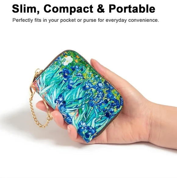 Floral Compact Wallet with Chain
