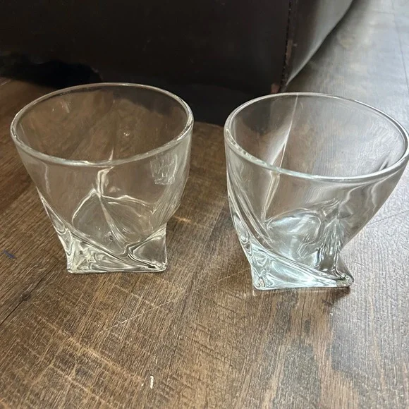 Mikasa‎ Crystal Motion Double Old Fashioned Whiskey Glasses Set Of 2 Barware VTG