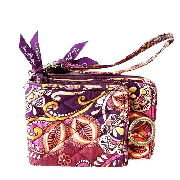 Vera Bradley Safari Sunset Wallet Bifold Floral Credit‎ Cards Identification Zip