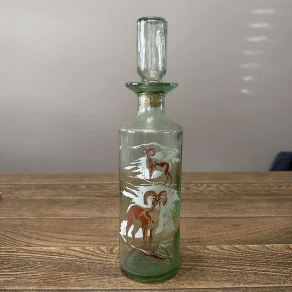 Vintage Old Fitzgerald Prime bourbon wildlife Ram decanter American Bighorn