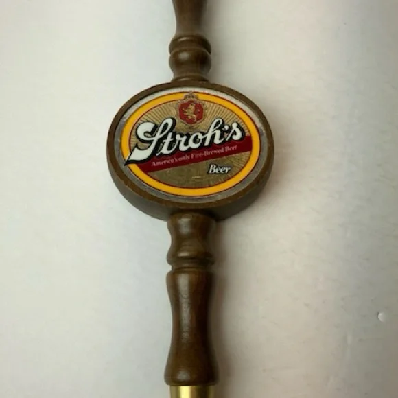 Strohs Beer Tap Handle Wood 12 Inches Vintage Rare
