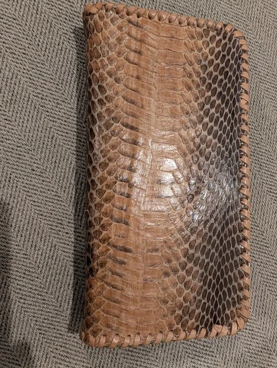 Handmade Textured Snake-Embossed Wallet