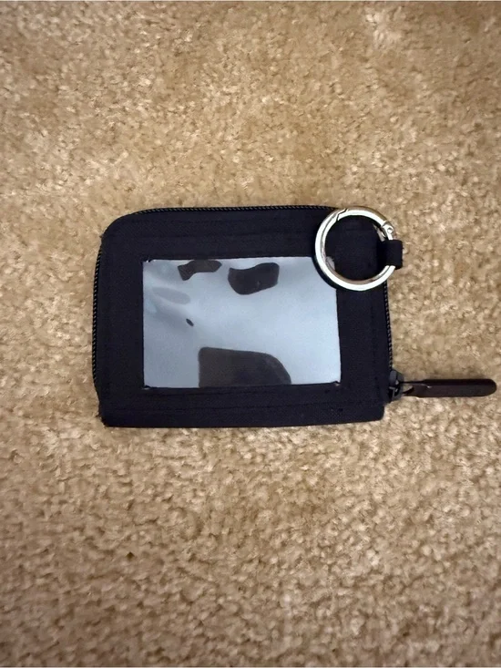 Vera Bradley Black ID Window Card Holder with Key Ring