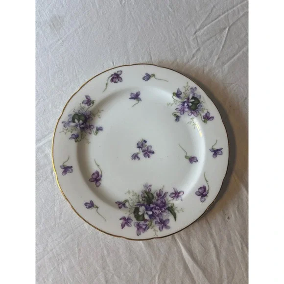 Rossetti Spring Violets Plate Unisex 6.25in White  Occupied Japan Hand Painted