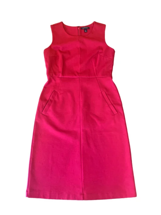 Women's Lands' End Red Sleeveless Midi Dress Size 2