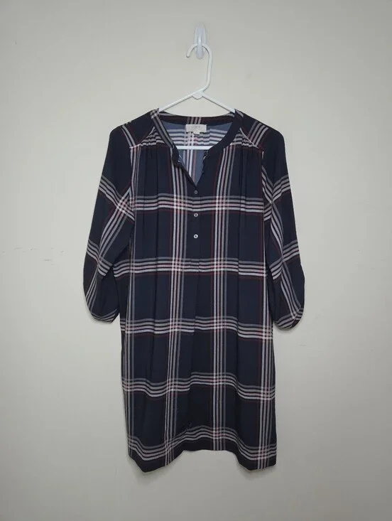 Women's Loft Outlet  Plaid Dress Sz Petite Medium