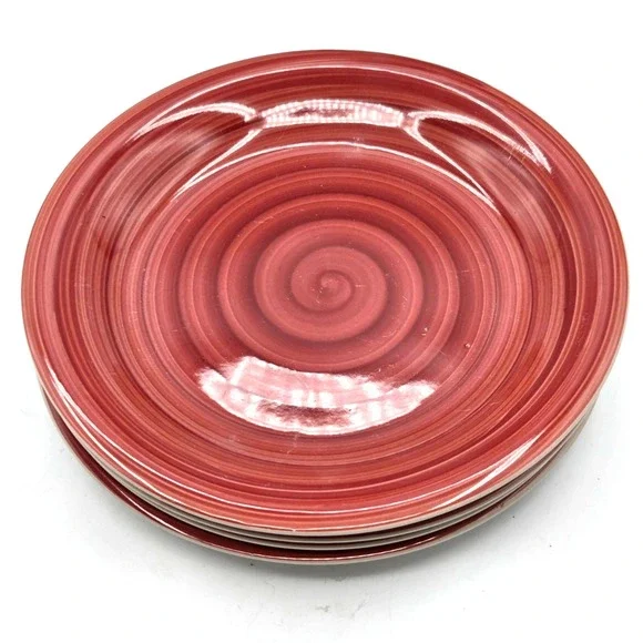 Philippe Richard Stoneware Cranberry Red SWIRL 7 1/2