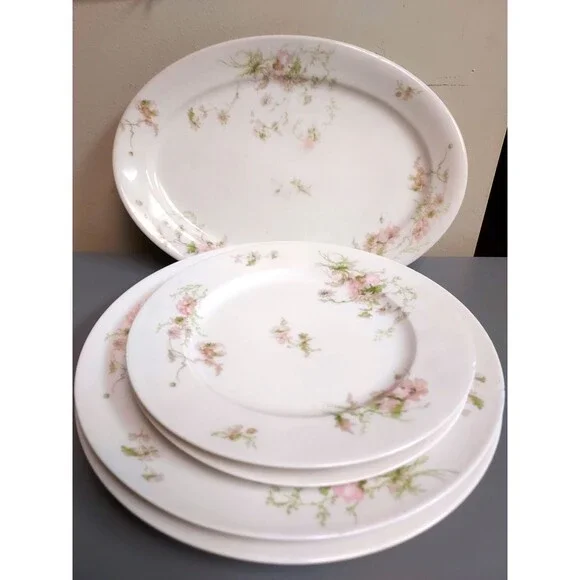 Theodore Haviland Limoges Pink Purple Roses GDA‎ France set