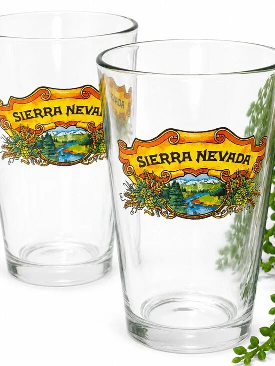 Sierra Nevada Pint Glasses Set of 2 – Clear Craft Beer Drinking Glasses