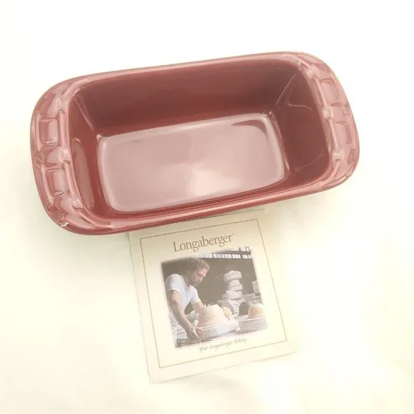 Longaberger 3162040 Paprika Pottery Woven Traditional Small Loaf Baking Dish