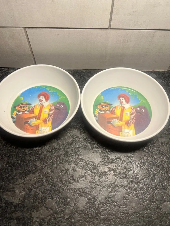Vintage Mc Donald’s  Character Bowls - Ronald, Hamburgular and Grimace Set of 2