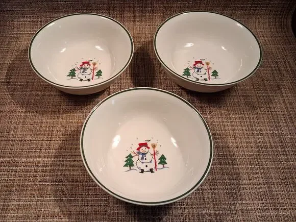 Pfaltzgraff Snow Village Cereal Bowls Set of 3