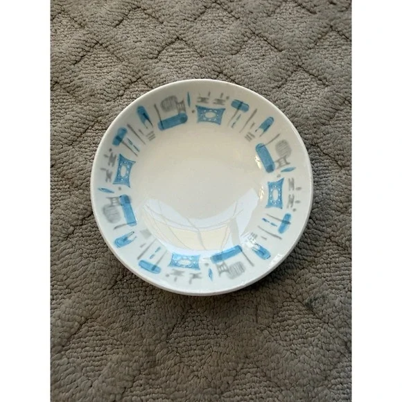 Vintage Royal China Blue Heaven Berry Bowl Atomic Retro Blue Gray