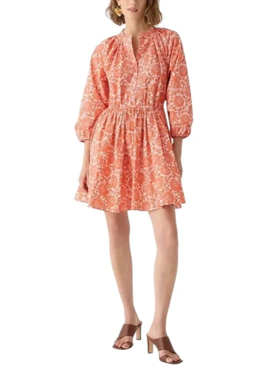 J. CREW Women's Floral Ruffle-collar mini dress