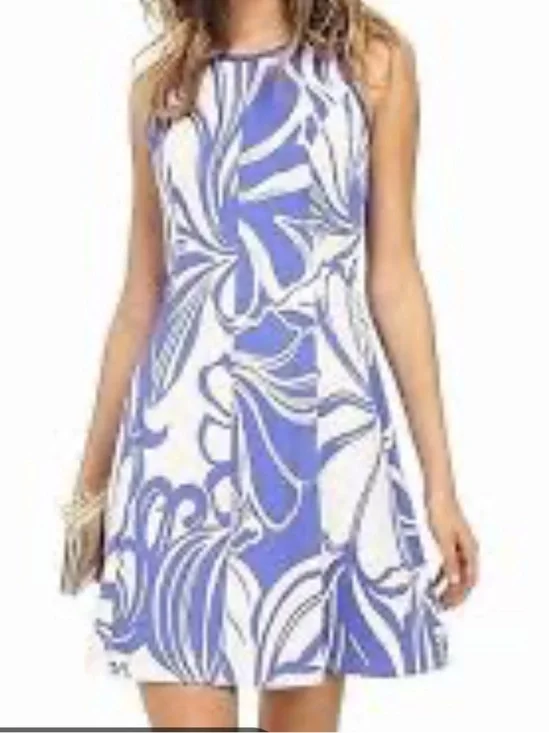 Lily Pulitzer Sleeveless Blue & White Printed A-Line Dress size xs
