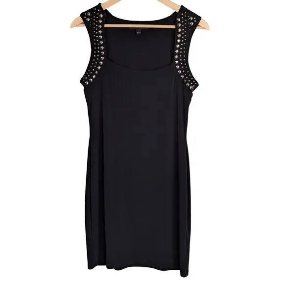 Rock & Republic Black Studded Sleeveless Stretch Mini Dress Size S