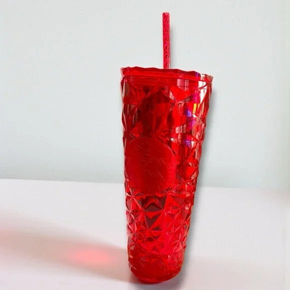 Starbucks Christmas 2023 Red Diamond Prism‎ Crystal Tumbler Cold Cup 24oz Venti