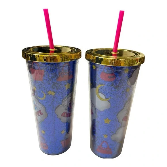 Gold‎ and Blue Cloud Patterned Tumblers