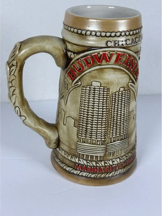 Vintage Budweiser Chicago Landmarks Beer Stein Ceramarte Limited Edition