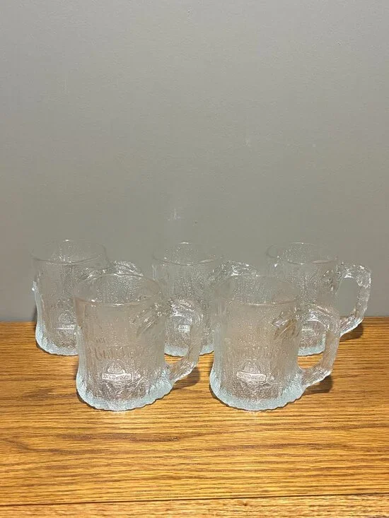 Vintage Lot of 5 1993 McDonalds Flintstones TreeMendous RocDonalds Mugs