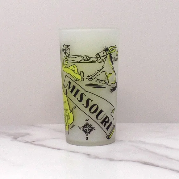 Vintage Hazel Atlas Frosted Missouri Glass, 10 oz (1950s-1960s)