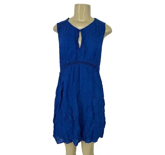 Lucky Brand Medium Women Pullover Lined Sleeveless Hazel Dress Mini Blue J101