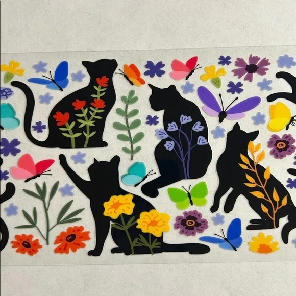 Floral Cats Cup Decal (72)