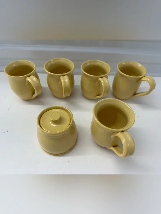 Cagle Road Pottery Butter Yellow Beverage Set - 6pcs