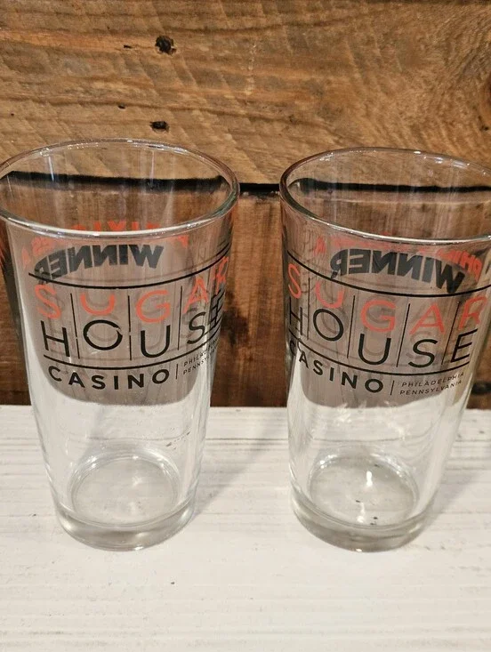 Set Of 2 Sugar House Casino Pint Glasses Philadelphia, PA