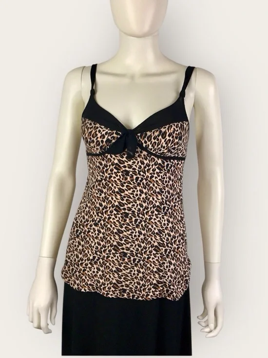 Betsey Johnson Vintage Camisole Tank Leopard-Print Y2K Design Intimates