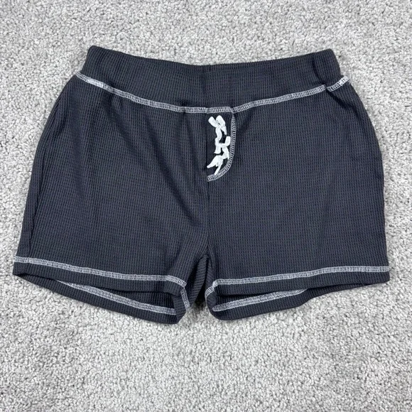 Justify Sleepwear Womens Small Charcoal Gray Waffle Knit Pajama Shorts  (READ)‎