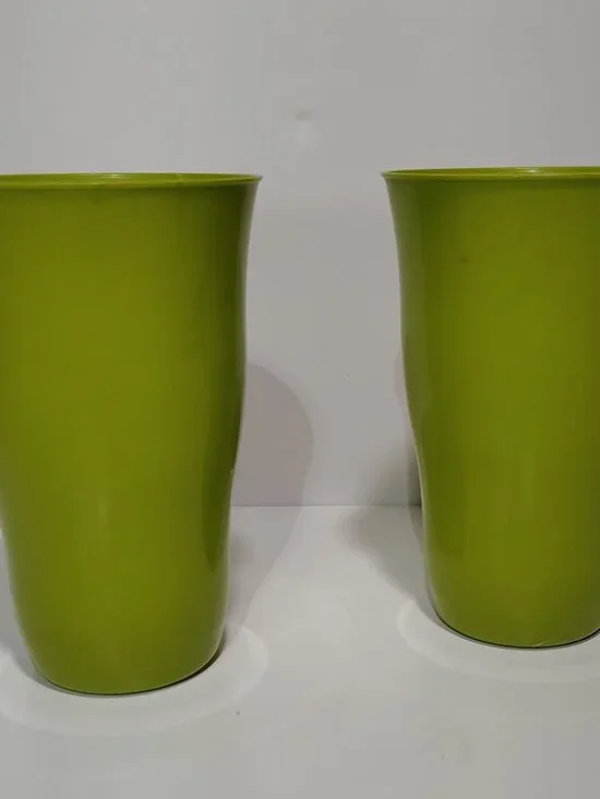 Set of 2 PackerWare plastic tumblers Made in USA  24 oz. Green HO27WTUM1