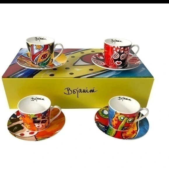 Bojanini Espresso Carnival Collection Cafecito Cups made in Columbia NEW in Box