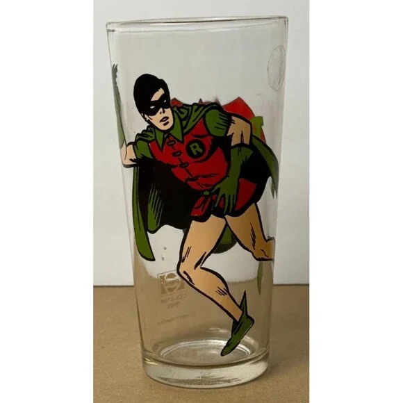 Vintage 70s Robin Pepsi Collector Series DC Comics TV Glass 1978 Promo USA‎ Made