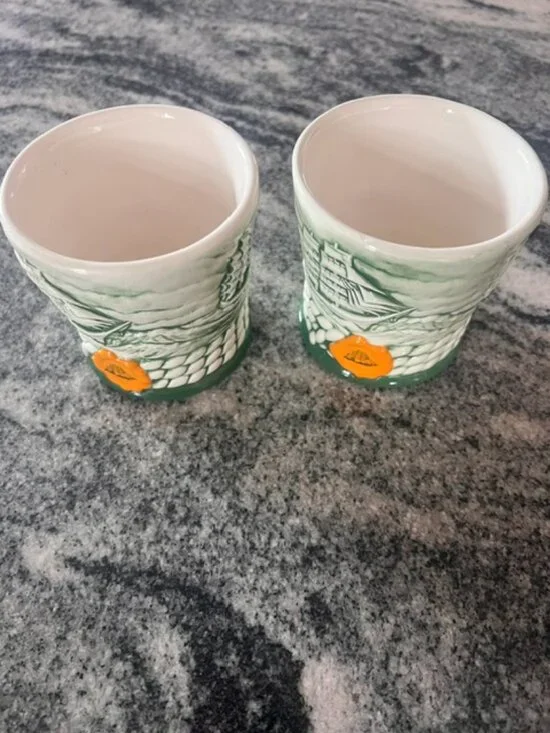 Vintage Cutty Sark ceramic‎ whiskey tumblers official branded barware ocean sail