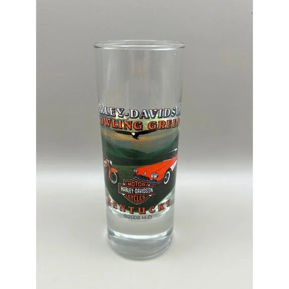 Harley-Davidson Bowling Green Kentucky Shot Glass 2008 Corvette Eagle Shooter