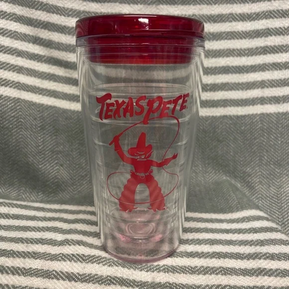 Texas Pete Hot Sauce Clear 16oz Tumbler Never Used‎