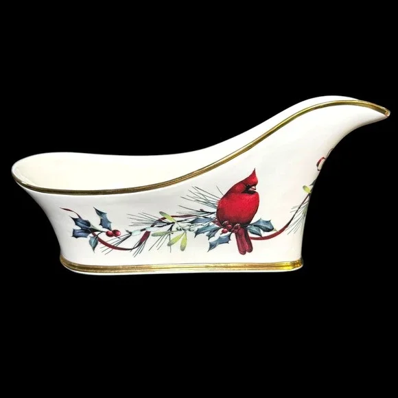 Lenox Winter Greetings Wine Caddy Red Cardinal Christmas‎