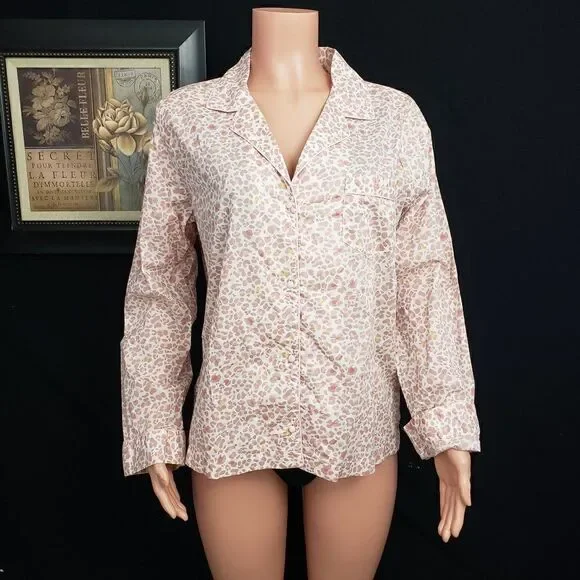 VS Brown Cheetha Print Pajama Jacket Large