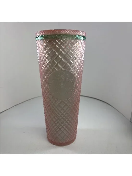NEW Starbucks 2023 Summer Jeweled Pearl Pink Green Venti 24oz Tumbler (no straw)