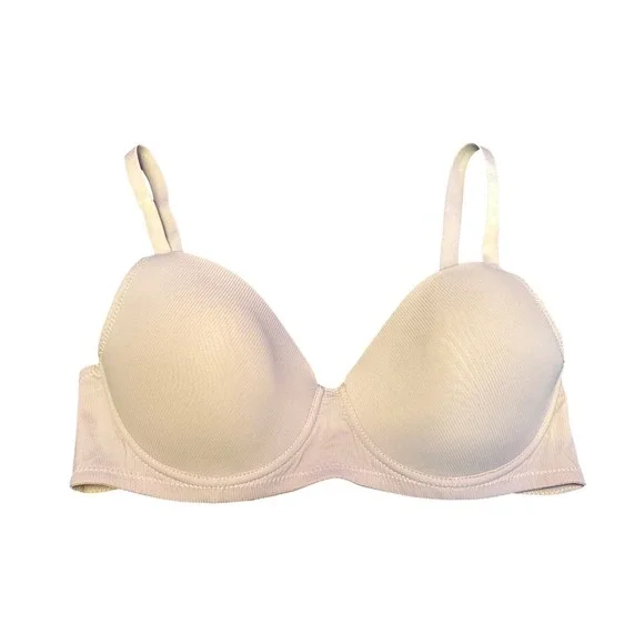 Beige Lightly Lined T‎ Shirt Underwire Bra, Size 38D