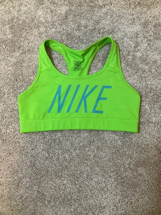 Nike Dri-FIT Neon Green Racerback Sports Bra Medium